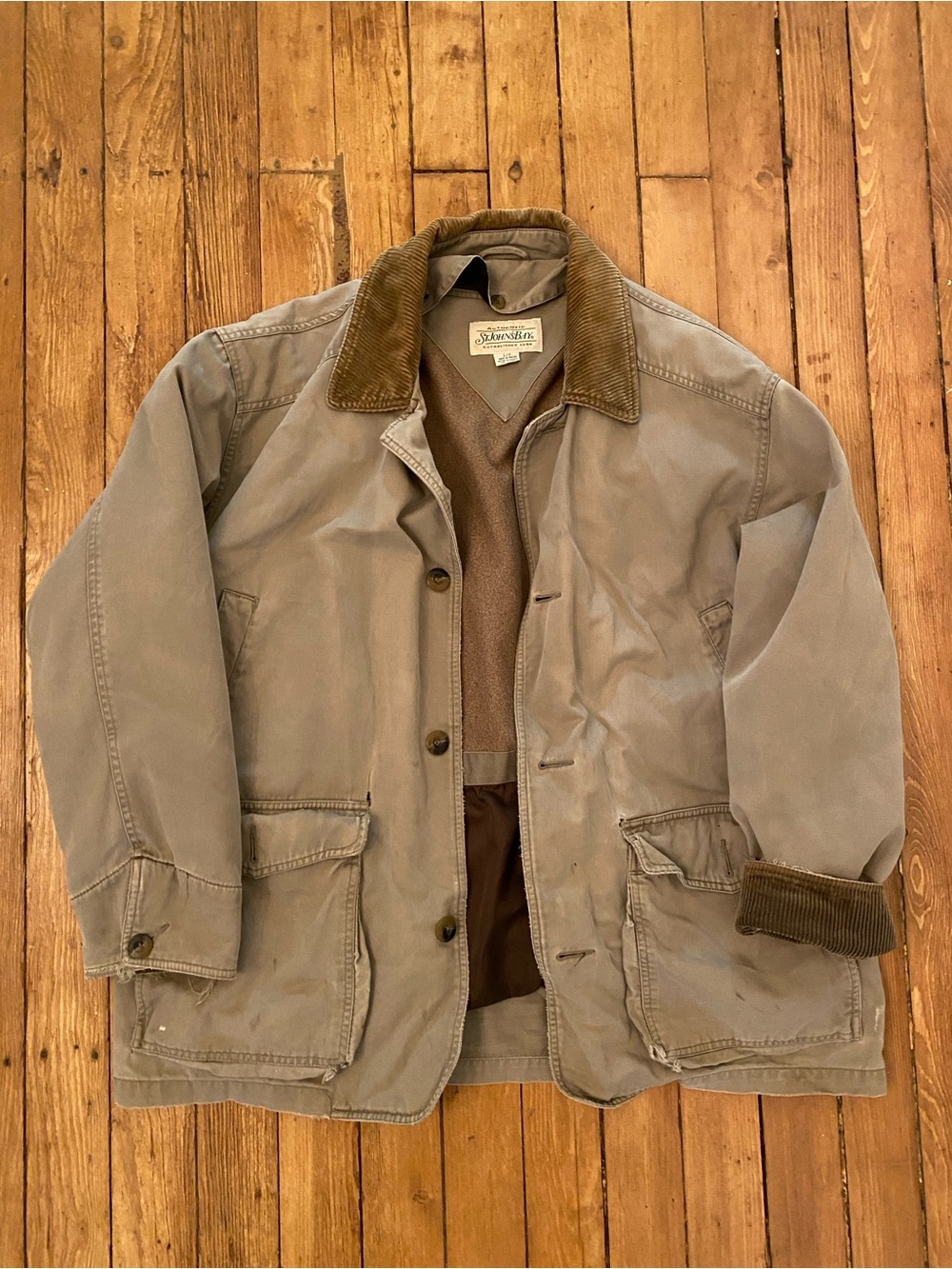 St. John's Bay Taupe distressed Chore Jacket